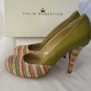 New Colin Robertson Gina Woven Pumps Heels Sz 8
